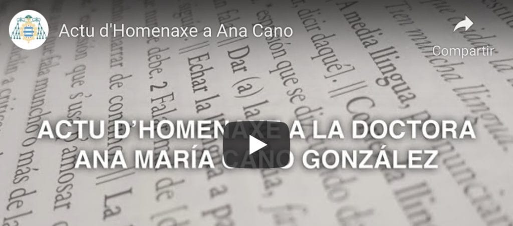 Videu del actu d’homenaxe a Ana Cano