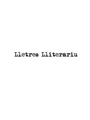 Lletres Lliterariu. XXXIII Día de les Lletres Asturianes